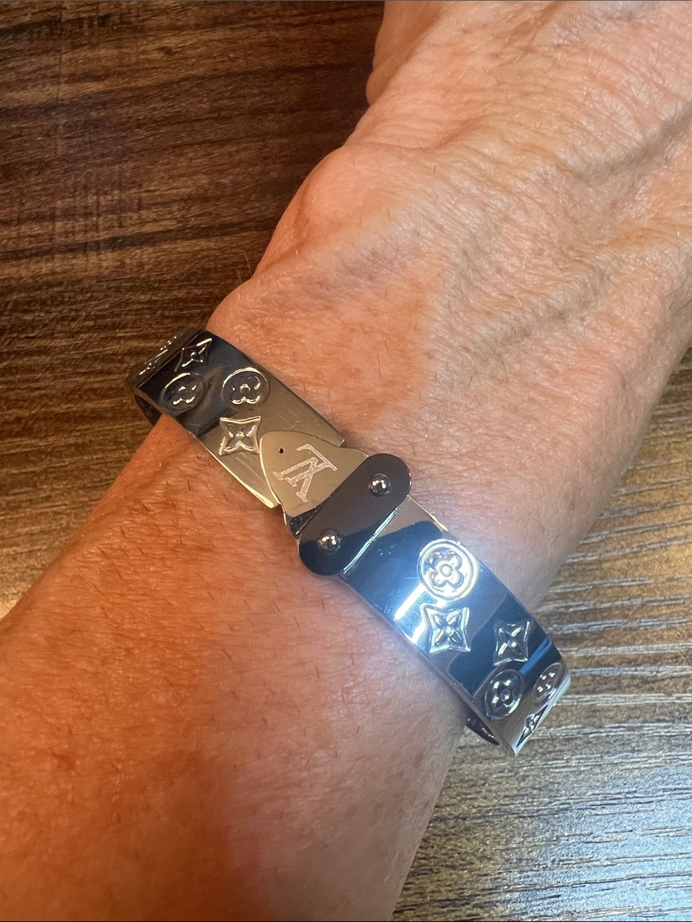 Silver-Tone Women's Monogram Bracelet